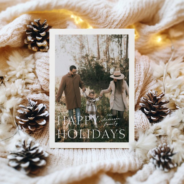 Festividades Cartão de Natal Simples com Foto (Criador carregado)