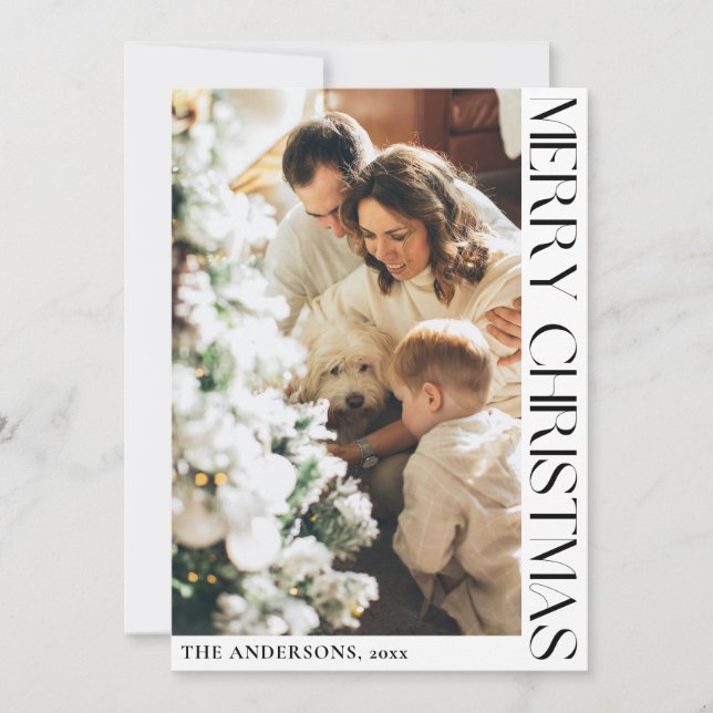 Festividades Cartão de Natal Simples e Minimalista (Frente)