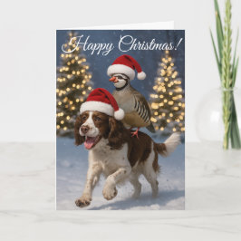 Festividades Cartão de Natal Springer Spaniel cão de caça & Per
