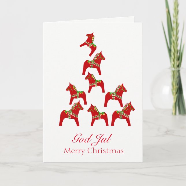 Festividades Cartão de Natal Sueco Americano (Frente)