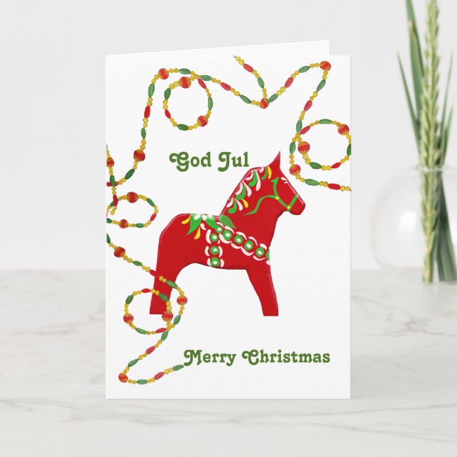 Festividades Cartão de Natal Sueco Americano (Frente)