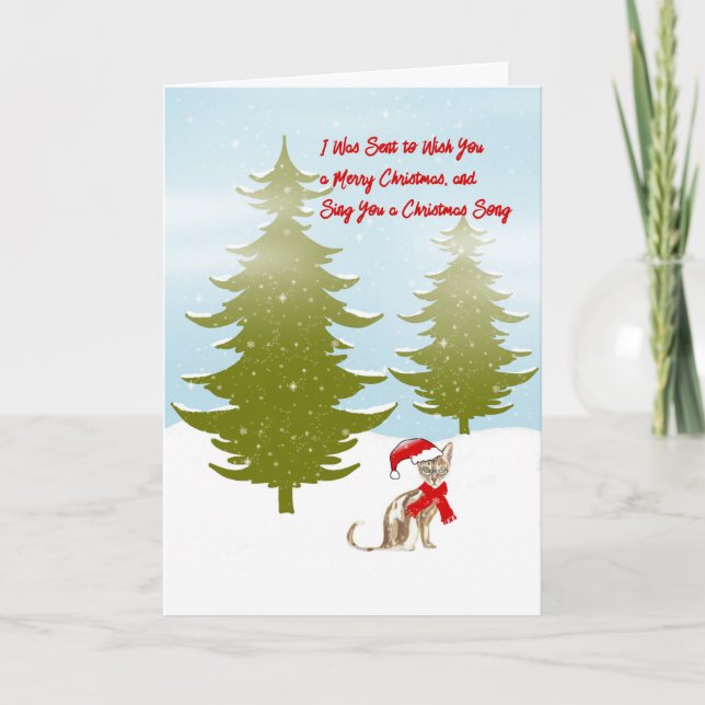 Festividades Cartão de Natal, tal como Dito por um Gato (Frente)