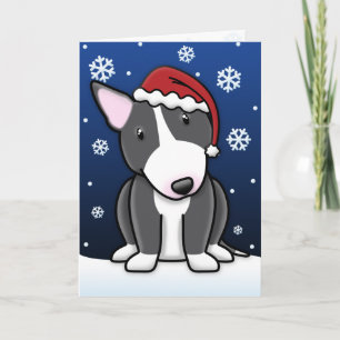 Festividades Cartão de Natal Terrier Black Bull White Bull Blac