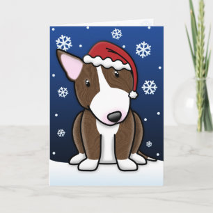 Festividades Cartão de Natal "Terrier" de Bull Brindle