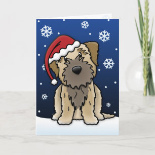 Festividades Cartão de Natal Terrier Fronteira de Kawaii