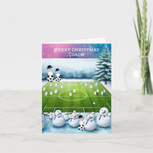 Festividades Cartão de Natal Treinador de Futebol de Inverno Bo