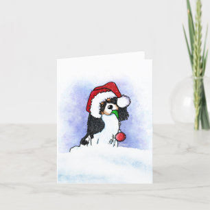 Festividades Cartão de Natal Tricolor Cavalier Spaniel
