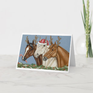 Festividades Cartão de Natal Trio de Cavalo bobo