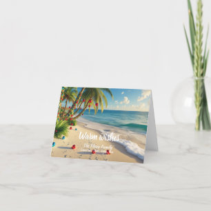 Festividades Cartão de Natal Tropical Beach - Cartão de Família
