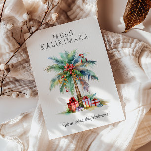 Festividades Cartão de Natal Tropical Flat Holiday