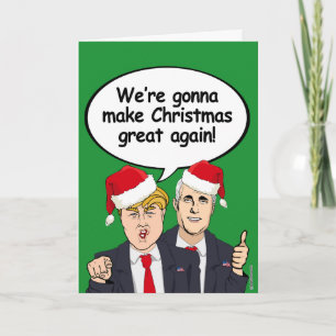 Festividades Cartão de Natal Trump Pence - Vamos fazer o Na