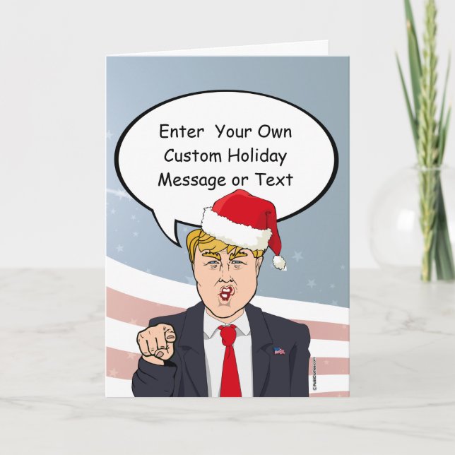 Festividades Cartão de Natal Trump - Personalize sua mensagem - (Frente)