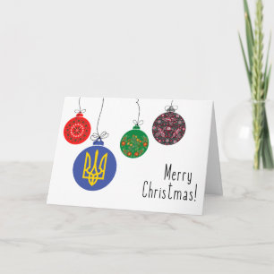 Festividades Cartão de Natal Ucraniano com Enfeites (Português)