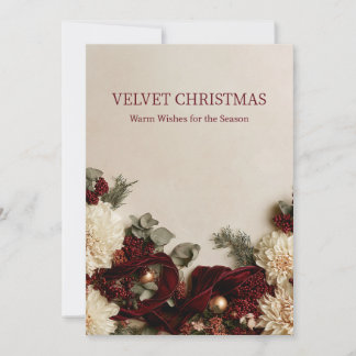 Festividades Cartão de Natal Velvet Burgundy Dahlia