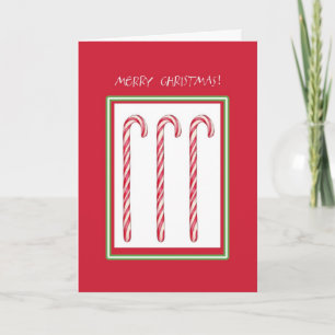 Festividades Cartão de Natal Vermelho Candy Cane