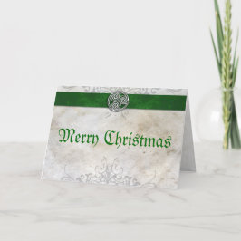 Festividades Cartão de Natal Vermelho Celtic Knot Triskelion