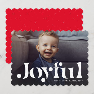 Festividades Cartão de Natal vermelho de uma foto simples alegr