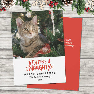 Festividades Cartão de Natal Vermelho Divertido com Foto de Pet
