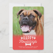 Cartão de Natal Vermelho Feliz Howlidays Cachorro