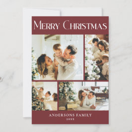 Festividades Cartão de Natal Vermelho para Colagem de Fotos Mod