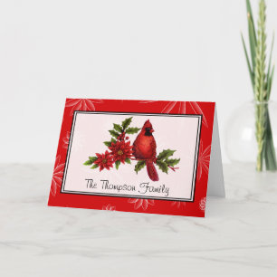 Festividades Cartão de Natal Vermelho Personalizado