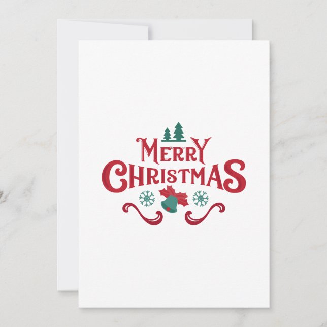 Festividades Cartão de Natal Vermelho Único (Frente)