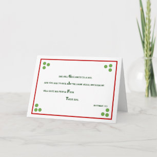 Festividades Cartão de Natal Verso bíblia - Matthew 1:21