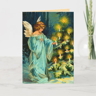 Festividades Cartão de Natal Vintage Angel