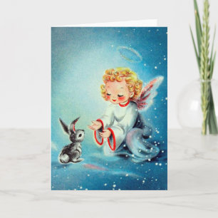 Festividades Cartão de Natal Vintage Angel