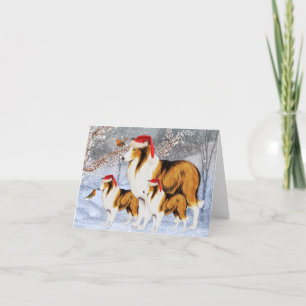 Festividades Cartão de Natal Vintage Collie