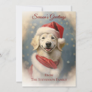 Festividades Cartão de Natal Vintage do Cão Papai Noel