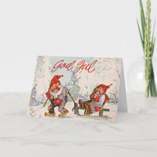 Festividades Cartão de Natal Vintage escandinavo