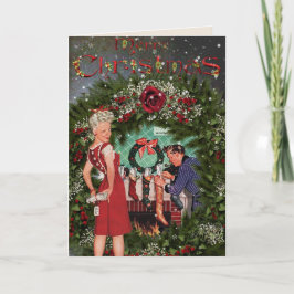 Festividades Cartão de Natal Vintage Fashion