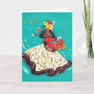 Festividades Cartão de natal vintage - Garota Gibson