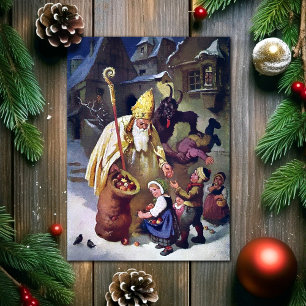 Festividades Cartão de Natal Vintage Krampus