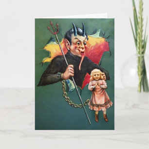 Festividades Cartão de Natal Vintage Krampus