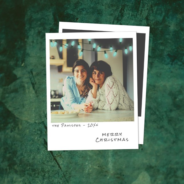 Festividades Cartão de Natal Vintage - Luzes Azuis (Criador carregado)