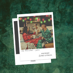 Festividades Cartão de Natal Vintage - Luzes Vermelhas e Verdes