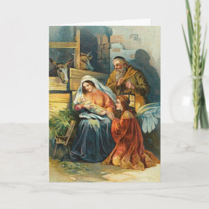 Festividades Cartão de Natal Vintage Natividade
