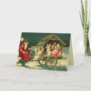 Festividades Cartão de Natal Vintage Natividade