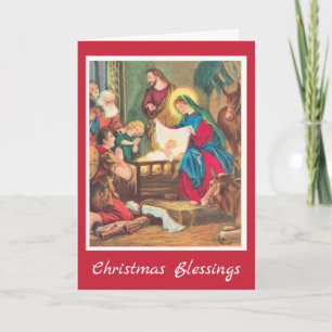 Festividades Cartão de Natal Vintage Natividade