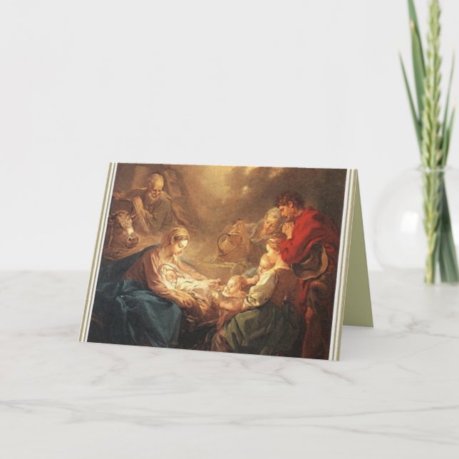 Festividades Cartão de Natal Vintage Natividade (Frente)