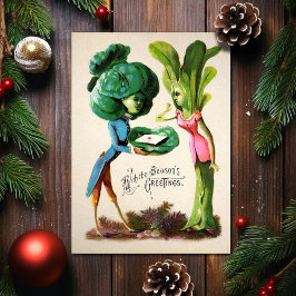 Festividades Cartão de Natal Vintage Odd Vegggies