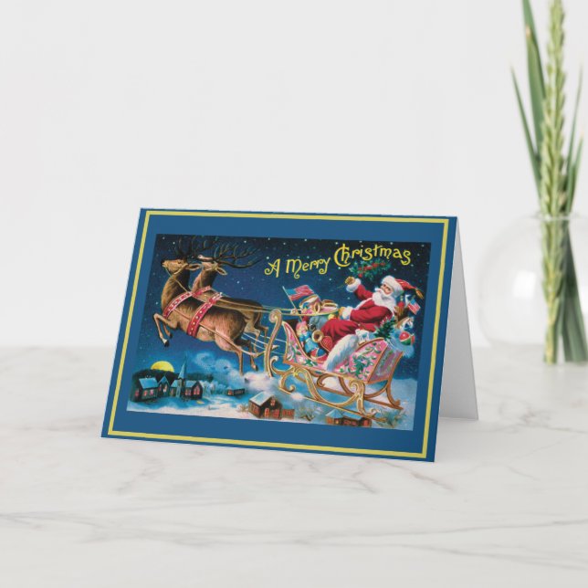 Festividades Cartão de Natal Vintage para o Vintage (Frente)