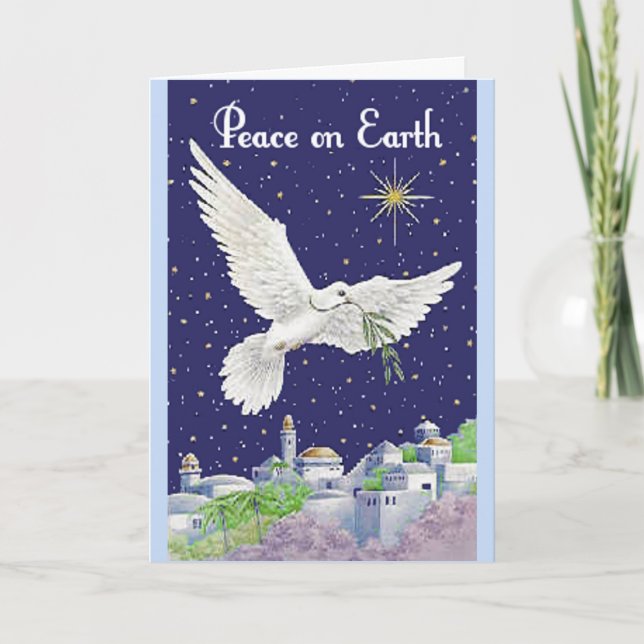 Festividades Cartão de Natal Vintage Peace Dove (Frente)