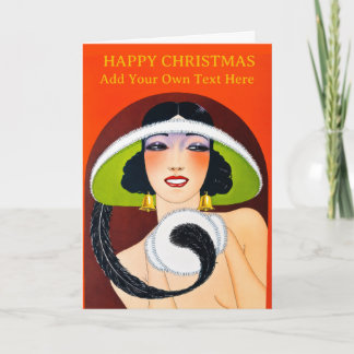 Festividades Cartão de Natal Vintage Personalizado