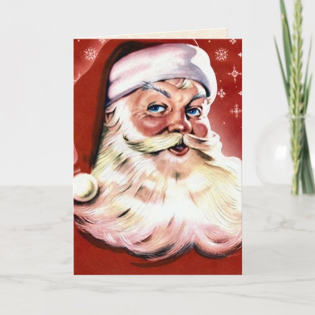 Festividades Cartão de Natal Vintage Santa Claus (Frente)