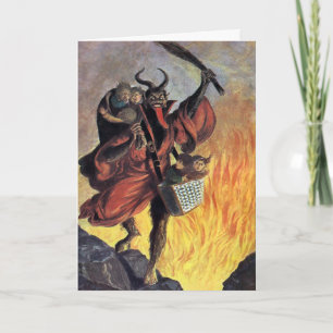 Festividades Cartão de Natal Vintage Vitoriano Krampus