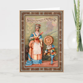 Festividades Cartão de Natal Vintage Vitoriano Torta Mince Quen