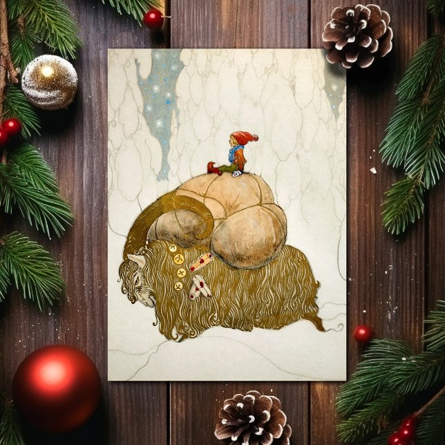 Festividades Cartão de Natal Vintage Yule Goat Art (Criador carregado)